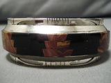 Museum Utah Rocks Vintage Native American Navajo Sterling Silver Inlaid Bracelet Cuff Old-Nativo Arts