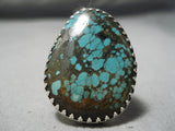 Huge Spiderweb Turquoise San Felipe Sterling Silver Ring-Nativo Arts