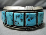 Important Vintage Native American Navajo Benny Touchine Turquoise Sterling Silver Bracelet Old-Nativo Arts