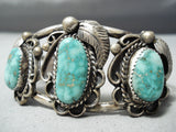 High Grade Vintage Native American Navajo Carico Lake Turquoise Sterling Silver Bracelet Old-Nativo Arts