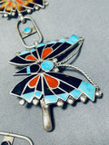 Best Vintage Native American Zuni Turquoise Butterfly Sterling Silver Concho Belt-Nativo Arts