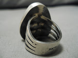 Exquisite Vintage Navajo Blue Gem Turquoise Sterling Silver Native American Ring-Nativo Arts