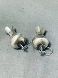 Adorable Native American Navajo Sterling Silver Squash Blossom Earrings-Nativo Arts