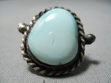 Rare Vintage Native American Navajo Candelaria Turquoise Sterling Silver Ring-Nativo Arts