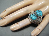 Signed Navajo Native American Sleeping Beauty Turquoise Sterling Silver Ring-Nativo Arts