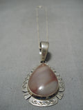 Breathtaking Vintage Navajo Sterling Silver Native American Jasper Necklace-Nativo Arts