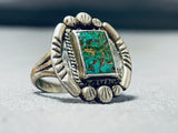Dazzling Vintage Native American Navajo Blue Green Turquoise Sterling Silver Ring-Nativo Arts