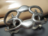Fabulous Signed Vintage Navajo Native American Sterling Silver Cast Bracelet-Nativo Arts
