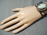 Rare Light Green Vintage Native American Navajo Royston Turquoise Sterling Silver Bracelet Old-Nativo Arts