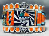 One Of The Most Intricate Vintage Native American Zuni Turquoise Sterling Silver Bracelet-Nativo Arts