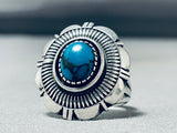 Jimmy Secatero Vintage Native American Navajo Bisbee Turquoise Sterling Silver Ring-Nativo Arts