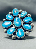Outstanding Vintage Native American Navajo Turquoise Sterling Silver Ring-Nativo Arts