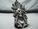 Heavy 41 Gram San Felipe Sterling Silver Chief Head Ring-Nativo Arts