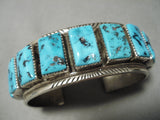 Important Native American Navajo Guild Vintage Native American Navajo Turquoise Sterling Silver Bracelet Old-Nativo Arts
