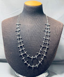 Absolutely Incredible Vintage Native American Navajo Sterling Silver Bird Fetish Necklace-Nativo Arts