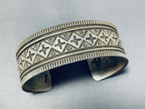 Precision Silver Work Artist Vintage Native American Navajo Sterling Silver Bracelet-Nativo Arts