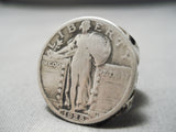 Spectacular Huge Sterling Silver 1928 Quarter Ring-Nativo Arts
