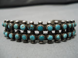 Amazing Vintage Native American Navajo Turquoise Sterling Silver Bracelet Old-Nativo Arts