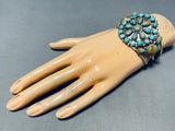 Jaw Dropping Native American Navajo Green Turquoise Sterling Silver Bracelet-Nativo Arts