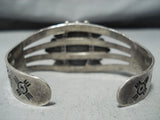 Unique Early Vintage Native American Navajo Cerrillos Turquoise Sterling Silver Bracelet-Nativo Arts