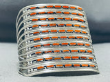 10 Story Tall Native American Coral Sterling Silver Bracelet Cuff-Nativo Arts