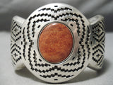 One Of The Best Vintage Native American Navajo Tolino Sterling Silver Rug Bracelet-Nativo Arts