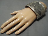 So Heavy!! Vintage Navajo Sterling Silver Native American Bracelet Cuff-Nativo Arts