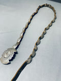 Unbelievable Hand Tooled Vintage Native American Navajo Sterling Silver Concho Belt-Nativo Arts