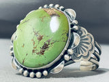 Colossal Native American Navajo Green Nevada Turquoise Sterling Silver Bracelet-Nativo Arts