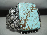 One Of The Best Vintage Native American Navajo #8 Turquoise Early Sterling Silver Bracelet-Nativo Arts