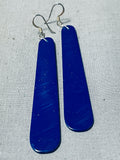 Rare Lapis Slab Native American Sterling Silver Earrings!-Nativo Arts
