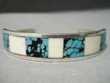 Hard To Find Vintage Native American Navajo Blue Wind Turquoise Sterling Silver Bracelet-Nativo Arts