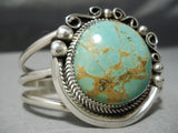 Huge Leslie Nez Vintage Native American Navajo Royston Turquoise Sterling Silver Bracelet-Nativo Arts
