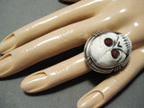Native American Important Completely Hand Carved Skeleton Sterling Silver Ring-Nativo Arts