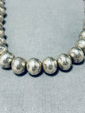 Authentic Vintage Native American Navajo Sterling Silver Bead Necklace-Nativo Arts