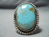 Enormous Earth Blue Turquoise Vintage Native American Navajo Sterling Silver Ring-Nativo Arts