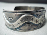 Rare Whirling Logs Vintage Native American Navajo Snake Sterling Silver Bracelet-Nativo Arts