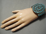 Huge Vintage Native American Navajo Tears Of Joy Turquoise Sterling Silver Bracelet Old-Nativo Arts