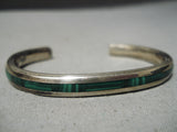 Important Vintage Native American Navajo Kirk Smith Inlay Sterling Silver Bracelet Cuff Old-Nativo Arts