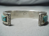 Tremendous Vintage Native American Navajo Turquoise Sterling Silver Bracelet Old-Nativo Arts