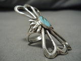 Fascinating Vintage Native American Navajo Sky Blue Turquoise Sterling Silver Ring-Nativo Arts