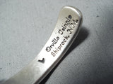 Authentic Heavy Vintage Native American Navajo Orville Tsinnie Sterling Silver Bracelet-Nativo Arts