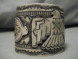 Exceptional Vintage Native American Navajo Eagle Flanks Vince Platero Sterling Silver Bracelet-Nativo Arts