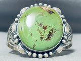 Colossal Native American Navajo Green Nevada Turquoise Sterling Silver Bracelet-Nativo Arts