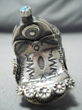 Tim Yazzie Navajo Sleeping Beauty Sterling Silver Saddle Ring Native American-Nativo Arts