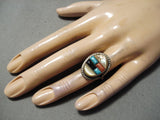 Marvelous Vintage Native American Navajo Turquoise Sterling Silver Ring Old-Nativo Arts