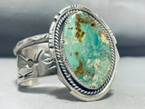 Heavy 100 Gram Native American Navajo Royston Turquoise Sterling Silver Bracelet-Nativo Arts