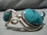 Marvelous Vintage Native American Navajo Teardrop Turquoise Sterling Silver Bracelet-Nativo Arts