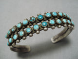 Amazing Vintage Native American Navajo Turquoise Sterling Silver Bracelet Old-Nativo Arts