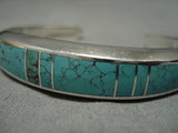 Vintage Native American Navajo Bracelet- Spiderweb Turquoise Sterling Silver-Nativo Arts